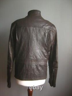 MILITARY BOMBER LEATHER JACKET 38 40 aviator flying ANDREW MARC NY distressed