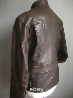 MILITARY BOMBER LEATHER JACKET 38 40 aviator flying ANDREW MARC NY distressed