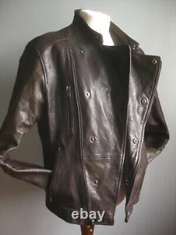 MILITARY BOMBER LEATHER JACKET 38 40 aviator flying ANDREW MARC NY distressed