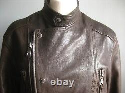 MILITARY BOMBER LEATHER JACKET 38 40 aviator flying ANDREW MARC NY distressed