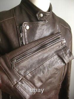 MILITARY BOMBER LEATHER JACKET 38 40 aviator flying ANDREW MARC NY distressed