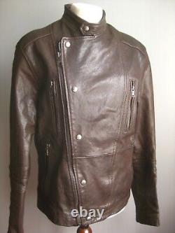 MILITARY BOMBER LEATHER JACKET 38 40 aviator flying ANDREW MARC NY distressed