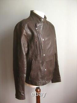 MILITARY BOMBER LEATHER JACKET 38 40 aviator flying ANDREW MARC NY distressed