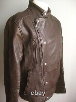 MILITARY BOMBER LEATHER JACKET 38 40 aviator flying ANDREW MARC NY distressed