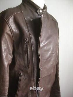 MILITARY BOMBER LEATHER JACKET 38 40 aviator flying ANDREW MARC NY distressed