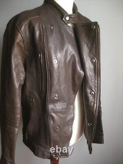 MILITARY BOMBER LEATHER JACKET 38 40 aviator flying ANDREW MARC NY distressed