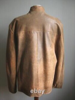 MONTANA LEATHER JACKET 46 48 XXL 2XL COAT soft relaxed distressed lightweight