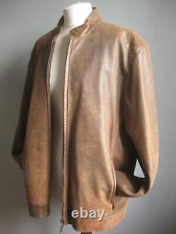 MONTANA LEATHER JACKET 46 48 XXL 2XL COAT soft relaxed distressed lightweight