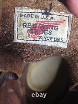 Made In USA Red Wing Vintage Brown Leather Lace Up Packer Work Chore Boots 13 D