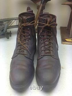 Made In USA Red Wing Vintage Brown Leather Lace Up Packer Work Chore Boots 13 D