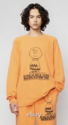 Marc Jacobs DISTRESSED SWEATER Orange Peanuts Edition Charlie Brown Sweatshirt L