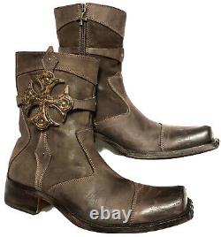 Mark Nason AMPLIFY Rock Boots Mens Size USA 9 Distressed Brown Made In Italy