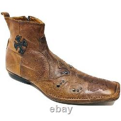 Mark Nason Distressed Rock Lives Studded Leather Boots Italy Sz 11