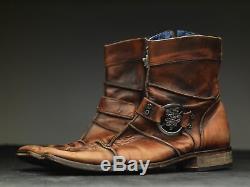 Mark Nason Leather Rock Boots US8.5 Distressed Brown Cognac Braybrook (BY)