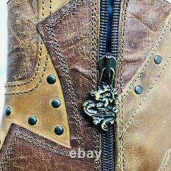 Mark Nason Rock Never Dies Distressed Studded Detail Boots Italy Size 10