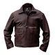 Men Vintage Indiana Jones Harrison Ford Distressed Real Leather Hide Jacket