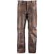 Men Distressed Brown Leather Biker Pant Biker Leather Trousers 501 Style Jeans