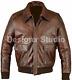 Men's A-2 Flight Aviator Pilot Distress Brown Ww2 Bomber Genuine Leather Jacket