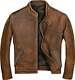 Men's Biker Brown Vintage Motorcycle Distressed Cafe Racer Leather Jacket