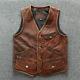 Men's Biker Quilted Vintage Cafe Racer Distressed Brown Real Leather Jacket