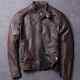 Men's Biker Vintage Motorcycle Distressed Brown Cafe Racer Leather Jacket Coat