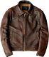Men's Cafe Racer Leather Jacket Moto Biker Distressed Brown Real Leather Jacket