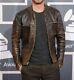 Men's Dierks Bentley Grammy Awards Distressed Brown Motorcycle Leather Jacket
