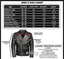 Men's Distressed Brown Cafe Racer Biker Moto Vintage Real Leather Biker Jacket