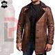 Men's Distressed Brown Fur Coat Genuine Leather Comfortable Fur Long Jacket
