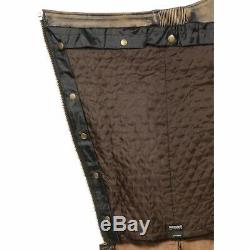 Men's Distressed Brown Leather 4 Pockets Thermal Lined Motorcycle Chaps MLM5500