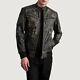 Men's Distressed Brown Leather Bomber Jacket Casual Wear Jacket