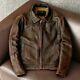 Men's Distressed Leather Jacket Biker Vintage Cafe Racer Brown Jacket Coat