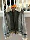 Men's Gimo's For Axel's Shearling Aviator Bomber Coat Brown Size 54 Usa Large