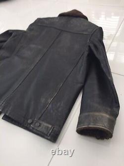 Men's Leather Distressed Look Flyers Jacket By GAP