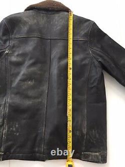 Men's Leather Distressed Look Flyers Jacket By GAP