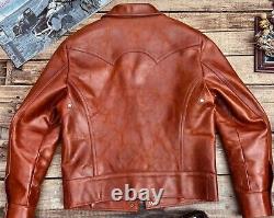 Men's Leather Shirt Vintage Distressed Brown Genuine Lambskin Leather Jacket