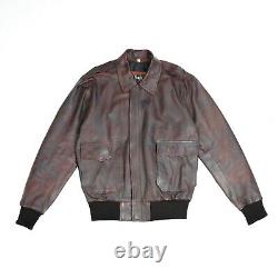 Men's Motorcycle Biker Vintage Cafe Racer Distressed Brown Real Leather Jacket