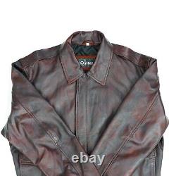 Men's Motorcycle Biker Vintage Cafe Racer Distressed Brown Real Leather Jacket