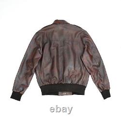 Men's Motorcycle Biker Vintage Cafe Racer Distressed Brown Real Leather Jacket