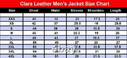 Men's Motorcycle Biker Vintage Distressed Brown Cafe Racer Real Leather Jacket