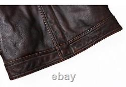 Men's Motorcycle Vintage Style Real Leather Distressed Brown Jacket Mens Jacket