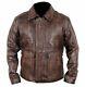 Men's Real Distressed Brown Genuine Leather Casual Wear Jacket