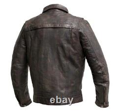 Men's Real Distressed Leather Levi's Style Jacket Trucker Jacket Bikers Jacket