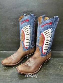 Men's Rios Of Mercedes Distressed Bison with Indian Chief Inlay work 9D
