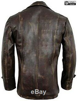 Men's Stylish Cafe Racer Biker Real Leather Distressed Brown Leather Coat Jacket