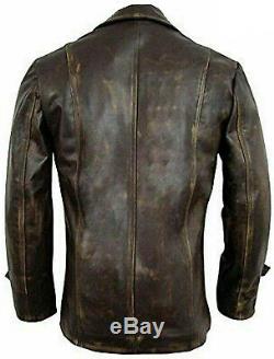 Men's Stylish New Cafe Racer Biker Real Leather Distressed Brown Leather Jacket
