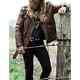 Men's Vintage Brown Distressed Leather Jacket Real Sheep Leather Brown Jacket