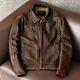 Men's Vintage Cafe Racer Biker Distressed Bomber Brown Cowhide Leather Jacket