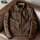 Men's Vintage Cafe Racer Distressed Brown Leather Biker Jacket Real Cowhide