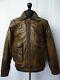 Men's Vintage Chevirex Brown Motorcycle Leather Flight Jacket Xl 46r